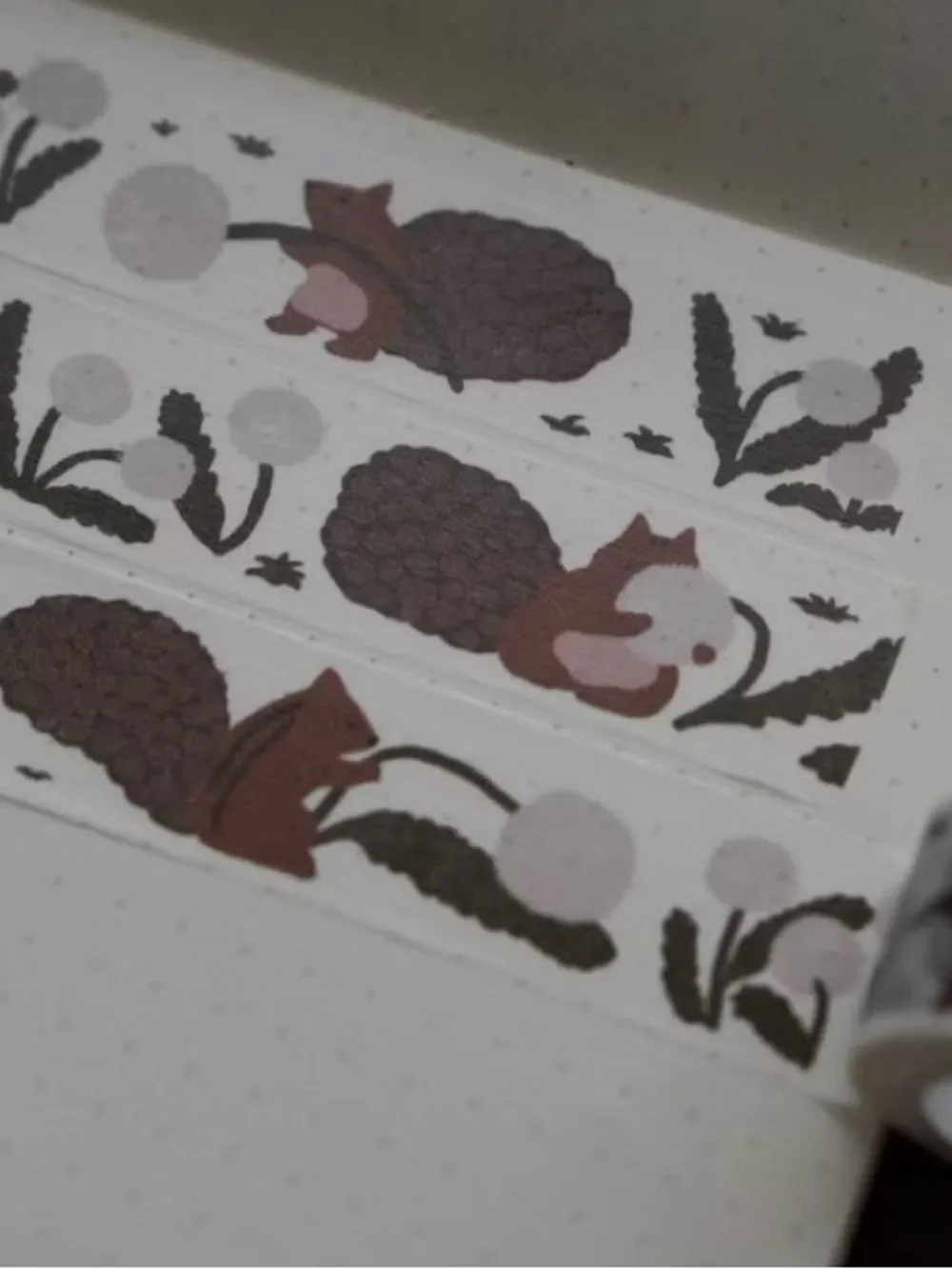 Ivy snow retired print Stamped Floral print  in White and Brown